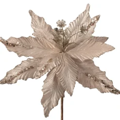 WeRChristmas Artificial Poinsettia Flower, Gold, 32 Cm