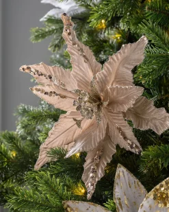 WeRChristmas Artificial Poinsettia Flower, Gold, 32 Cm