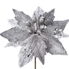 WeRChristmas Artificial Poinsettia Flower, Silver, 29 Cm