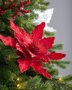 WeRChristmas Artificial Poinsettia Flower, Red, 30 Cm