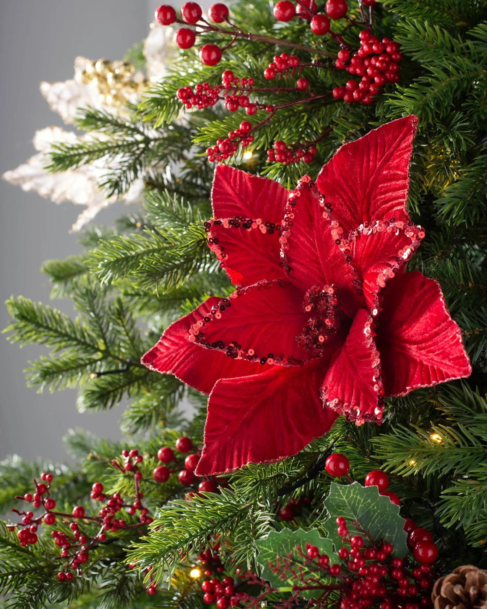 WeRChristmas Artificial Poinsettia Flower, Red, 30 Cm