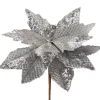WeRChristmas Artificial Poinsettia Flower, Silver, 29 Cm