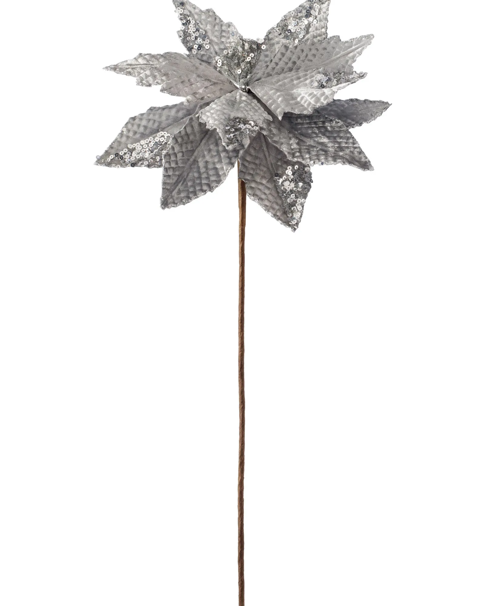 WeRChristmas Artificial Poinsettia Flower, Silver, 29 Cm