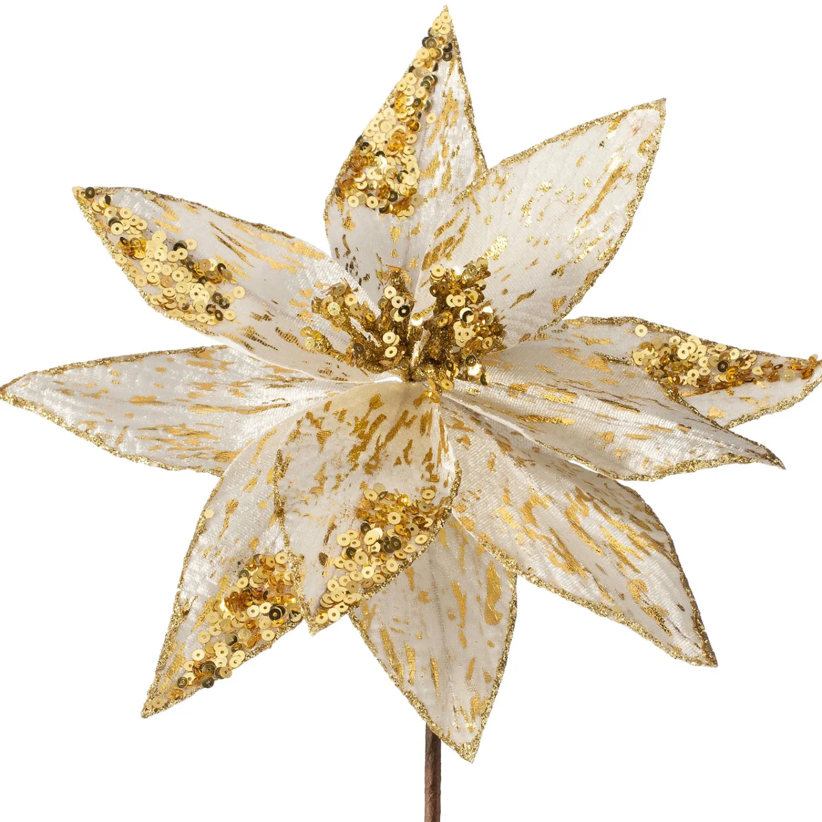 WeRChristmas Artificial Poinsettia Flower, Gold, 28 Cm