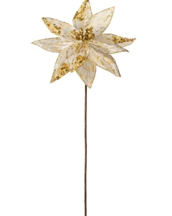 WeRChristmas Artificial Poinsettia Flower, Gold, 28 Cm