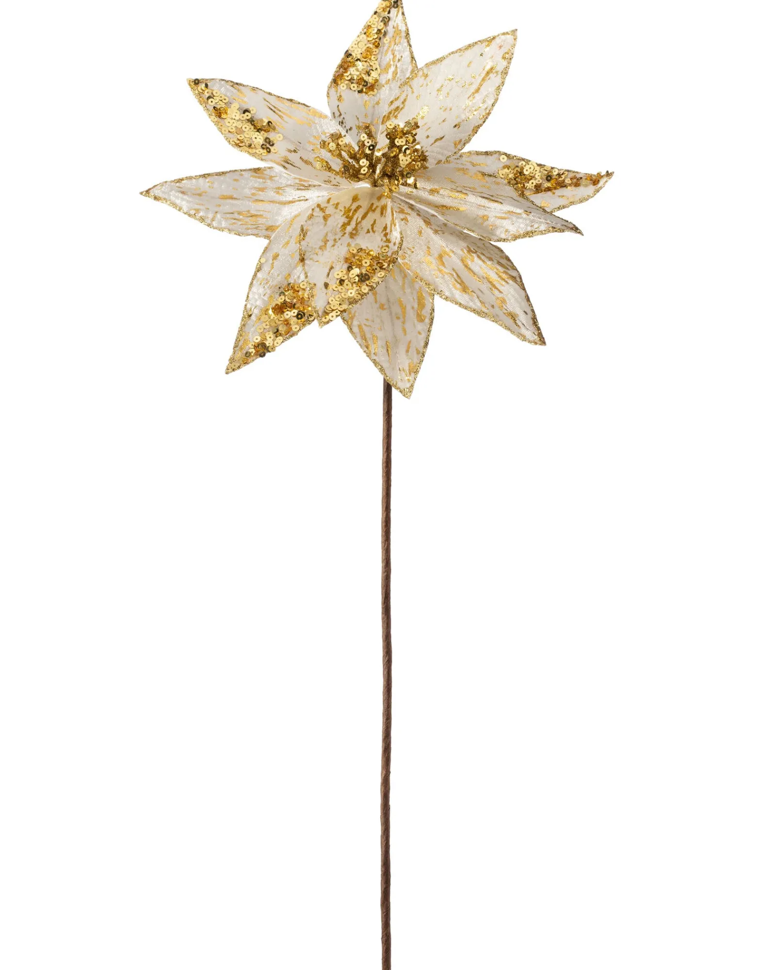 WeRChristmas Artificial Poinsettia Flower, Gold, 28 Cm