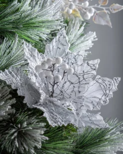 WeRChristmas Artificial Poinsettia Flower, White, 32 Cm