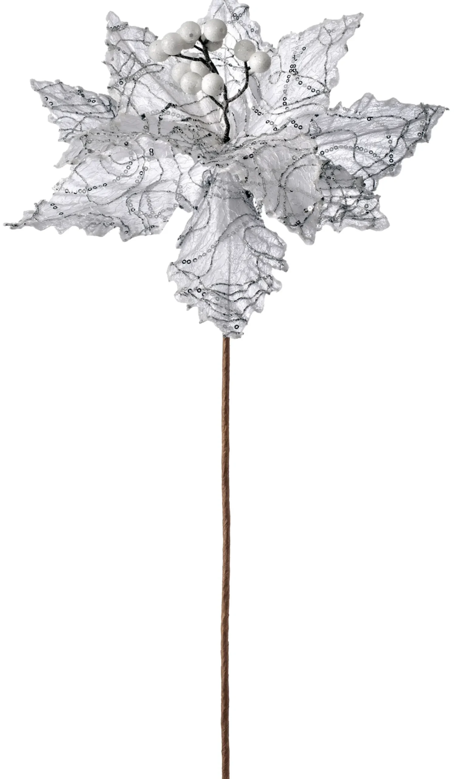 WeRChristmas Artificial Poinsettia Flower, White, 32 Cm