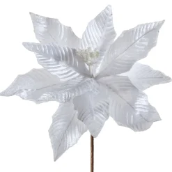 WeRChristmas Artificial Poinsettia Flower, White, 34 Cm