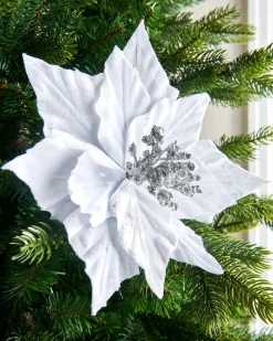WeRChristmas Artificial Poinsettia Flower, White, 26 Cm