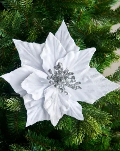 WeRChristmas Artificial Poinsettia Flower, White, 26 Cm