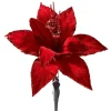 WeRChristmas Artificial Red Poinsettia Flower With Clip, 3 Pack, 12 Cm