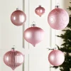 WeRChristmas Baby Pink Glass Baubles, 6 Pack, 10 Cm