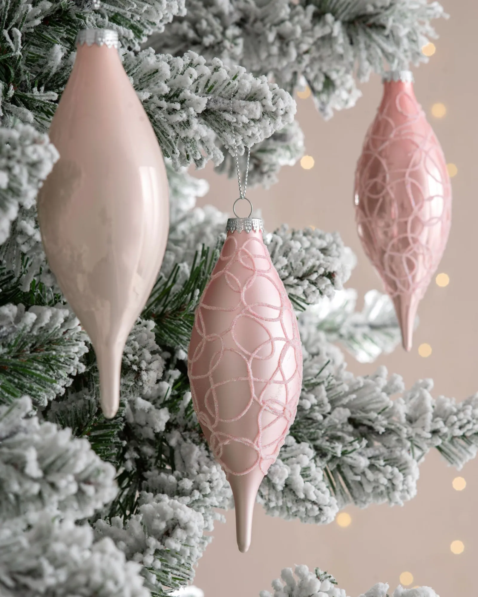 WeRChristmas Baby Pink Glass Baubles, 5 Pack, 15 Cm