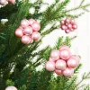 WeRChristmas Baby Pink Glass Berry Cluster Baubles, 10 Pack