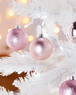 WeRChristmas Baby Pink Shatterproof Baubles, 42 Pack, 6 Cm