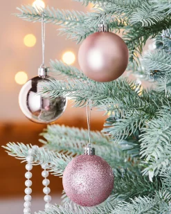 WeRChristmas Baby Pink Shatterproof Baubles, 42 Pack, 6 Cm