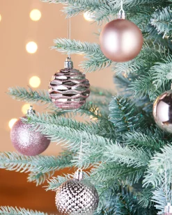 WeRChristmas Baby Pink Shatterproof Baubles, 50 Pack, 6 Cm