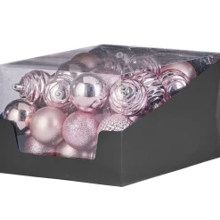 WeRChristmas Baby Pink Shatterproof Baubles, 50 Pack, 6 Cm