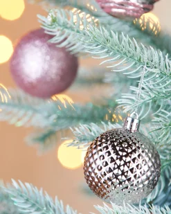 WeRChristmas Baby Pink Shatterproof Baubles, 50 Pack, 6 Cm