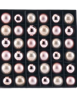WeRChristmas Baby Pink Shatterproof Baubles, 36 Pack, 3 Cm