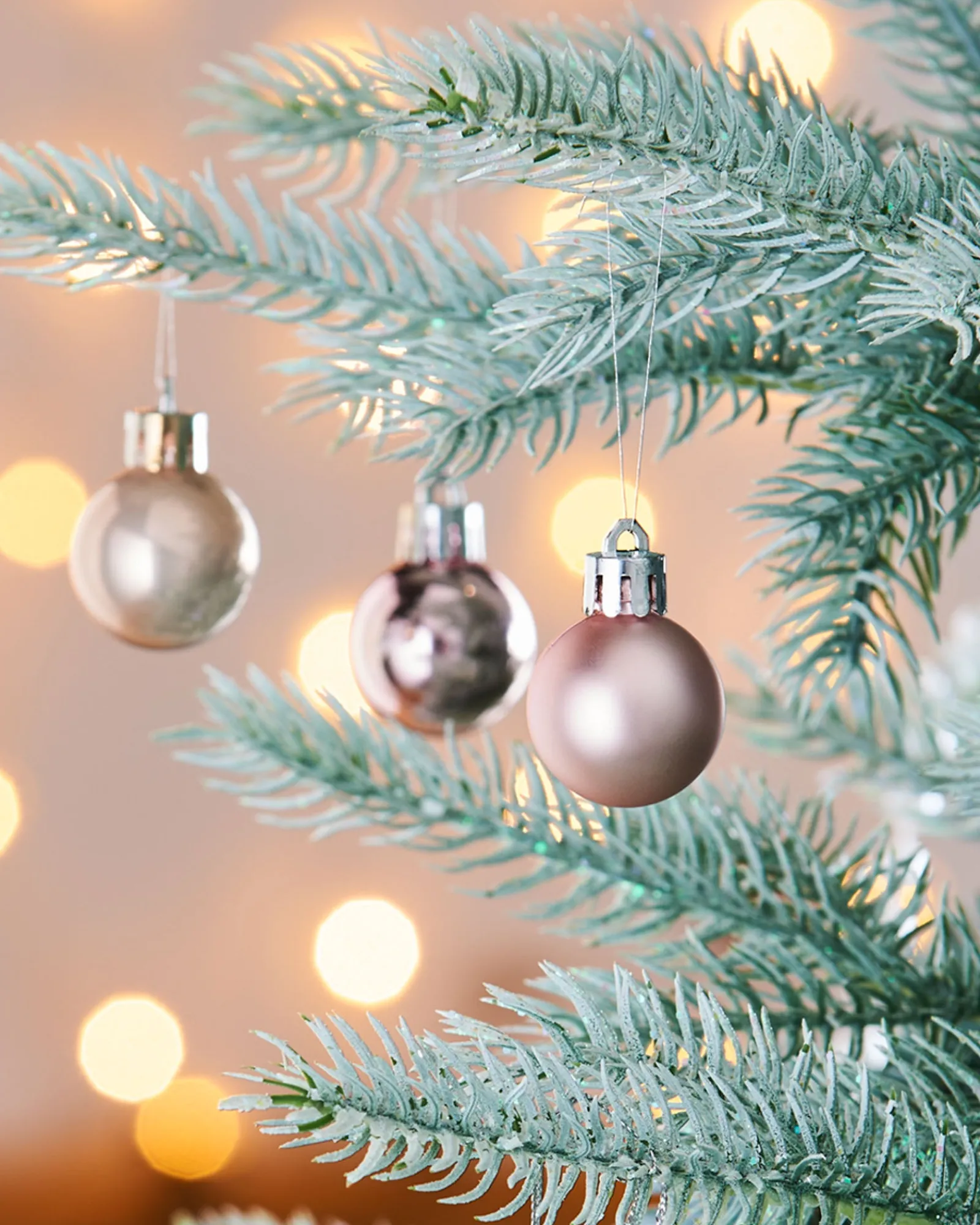 WeRChristmas Baby Pink Shatterproof Baubles, 36 Pack, 3 Cm