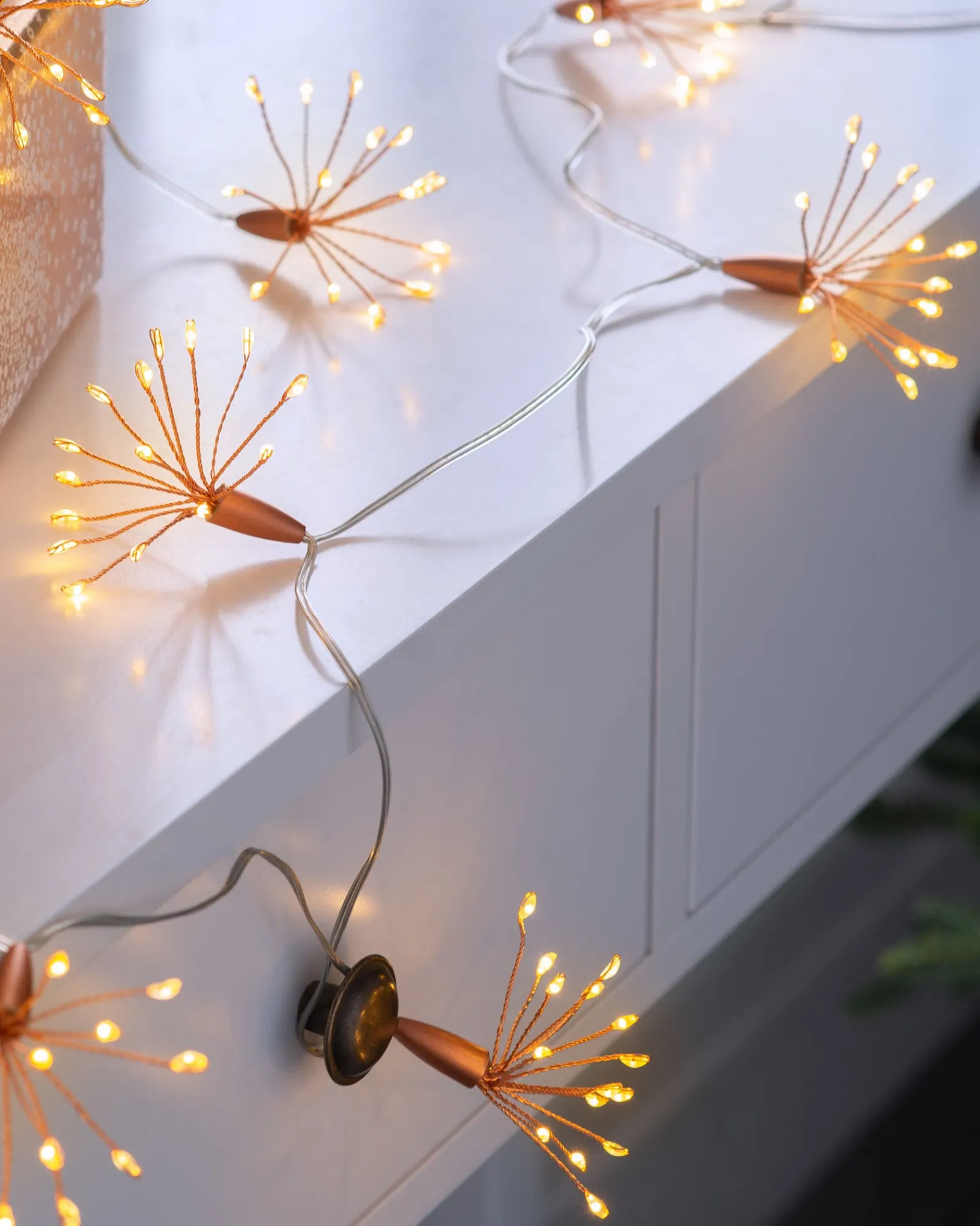 WeRChristmas Battery Operated Firework Copper Wire Light String, 2 M