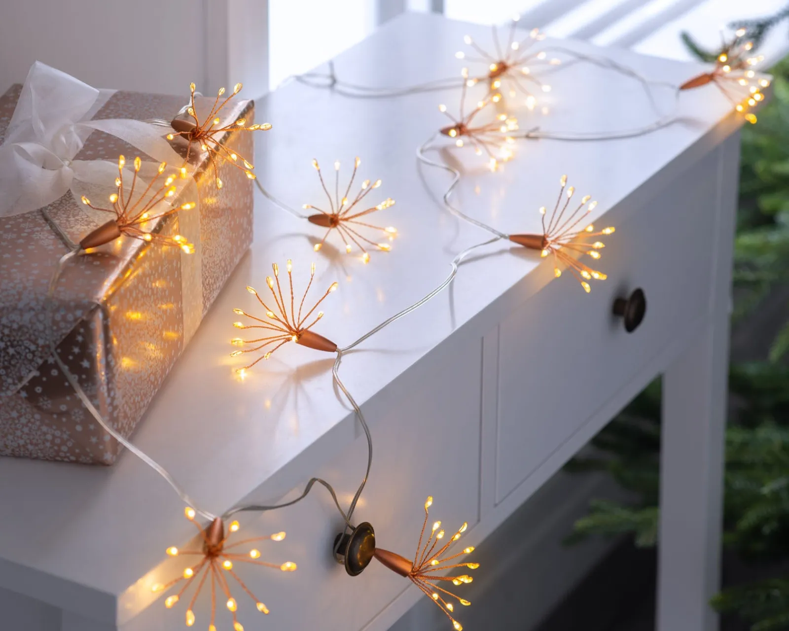 WeRChristmas Battery Operated Firework Copper Wire Light String, 2 M