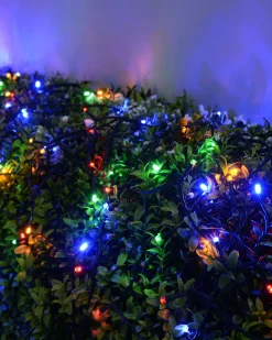 WeRChristmas Battery Operated Multi-Function 100 LED Light String With Timer, Multi-Coloured