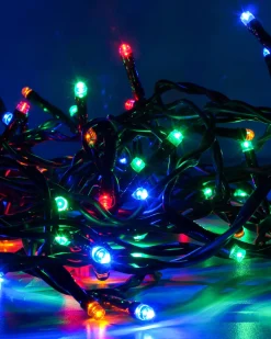 WeRChristmas Battery Operated Multi-Function 100 LED Light String With Timer, Multi-Coloured
