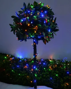 WeRChristmas Battery Operated Multi-Function 100 LED Light String With Timer, Multi-Coloured