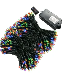 WeRChristmas Battery Operated Multi-Function 100 LED Light String With Timer, Multi-Coloured