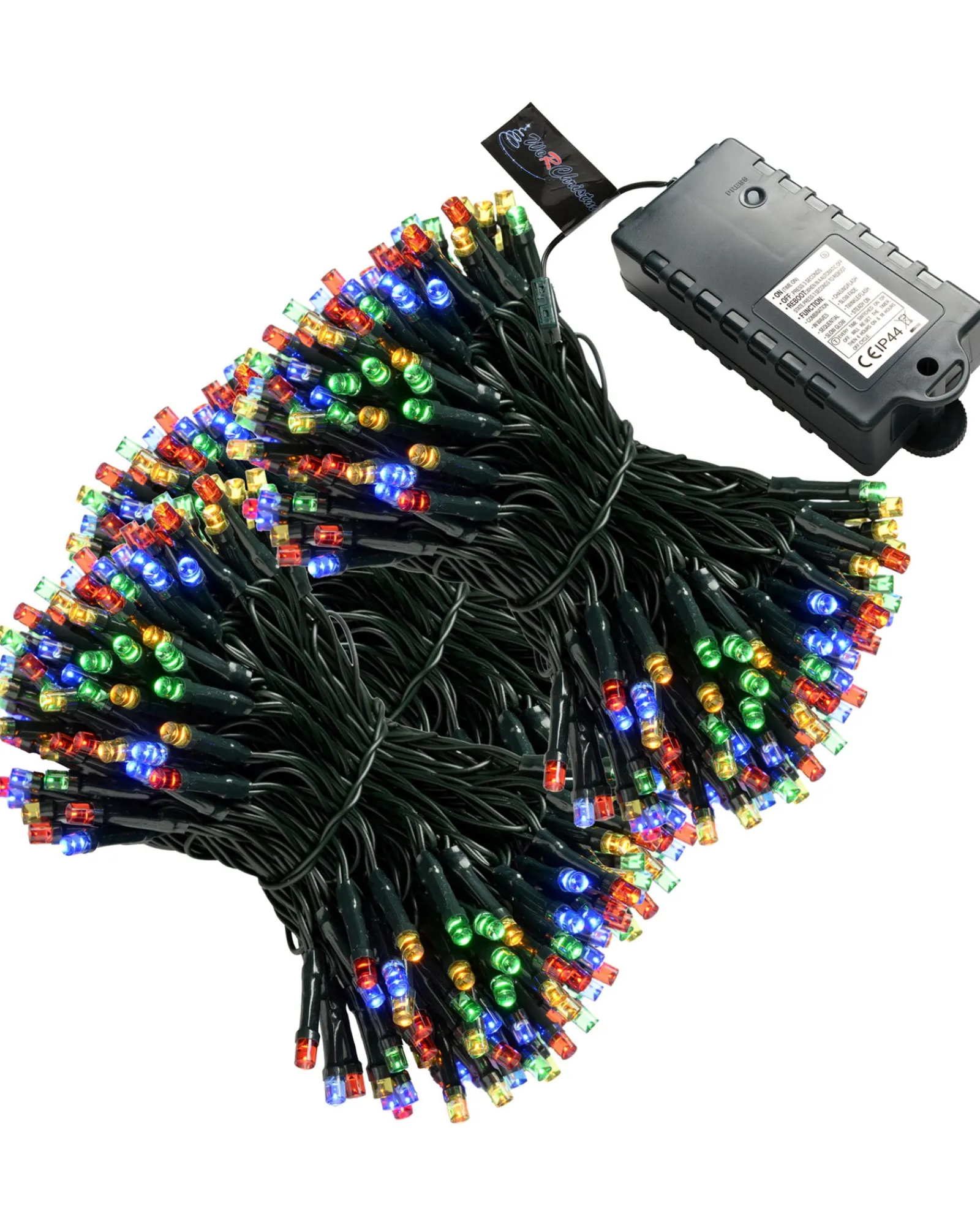 WeRChristmas Battery Operated Multi-Function 100 LED Light String With Timer, Multi-Coloured