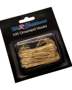 WeRChristmas Bauble Ornament Hooks, Gold, Pack Of 100