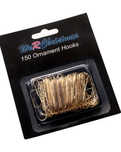 WeRChristmas Bauble Ornament Hooks, Gold, Pack Of 150