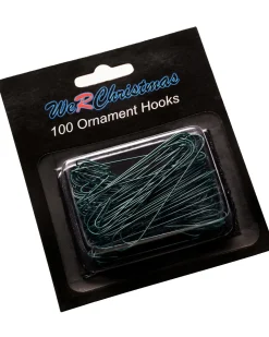 WeRChristmas Bauble Ornament Hooks, Green, Pack Of 100