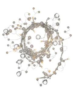 WeRChristmas Beaded Garland Light String Decoration With 20 LED Lights, 1.8m, Warm White