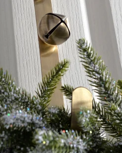 WeRChristmas Bells Wreath Door Hanger, Antique Gold, 38 Cm