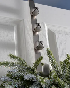 WeRChristmas Bells Wreath Door Hanger, Antique Silver, 38 Cm