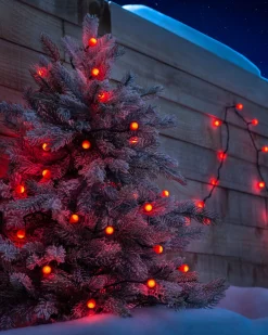 WeRChristmas Berry Multi-Function 50 LED Connectable Light String, Bright Red