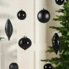 WeRChristmas Black Glass Baubles, 20 Pack