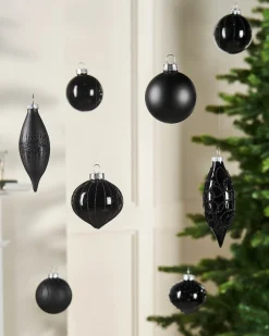 WeRChristmas Black Glass Baubles, 20 Pack