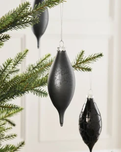 WeRChristmas Black Glass Baubles, 5 Pack, 15 Cm