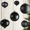 WeRChristmas Black Glass Baubles, 6 Pack, 10 Cm