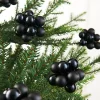 WeRChristmas Black Glass Berry Cluster Baubles, 10 Pack