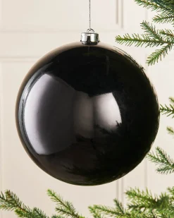 WeRChristmas Black Large Gloss Shatterproof Bauble, 20 Cm