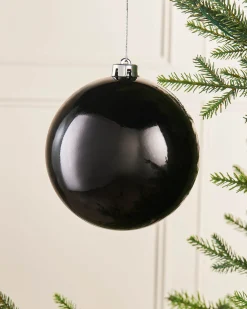 WeRChristmas Black Large Gloss Shatterproof Bauble, 15 Cm