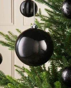 WeRChristmas Black Large Gloss Shatterproof Bauble, 15 Cm