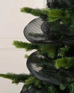 WeRChristmas Black Mesh With Black Foil, 9 M