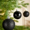 WeRChristmas Black Shatterproof Bauble, 50 Pack